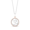 Thumbnail Image 1 of Hallmark Diamonds Om Necklace 1/10 ct tw Sterling Silver & 10K Rose Gold 18&quot;