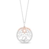 Thumbnail Image 0 of Hallmark Diamonds Buddha Tree of Life Necklace 1/15 ct tw Sterling Silver & 10K Rose Gold 18"