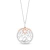 Thumbnail Image 1 of Hallmark Diamonds Buddha Tree of Life Necklace 1/15 ct tw Sterling Silver & 10K Rose Gold 18&quot;