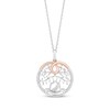 Thumbnail Image 0 of Hallmark Diamonds Buddha Tree of Life Necklace 1/15 ct tw Sterling Silver & 10K Rose Gold 18"