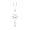 Thumbnail Image 1 of Hallmark Diamonds Tree of Life Key Necklace 1/10 ct tw Sterling Silver & 10K Rose Gold 18&quot;