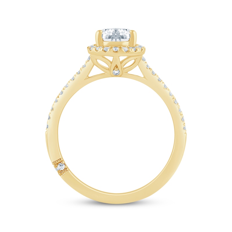 Main Image 3 of Monique Lhuillier Bliss Pear-Shaped Lab-Grown Diamond Engagement Ring 1-1/3 ct tw 18K Yellow Gold