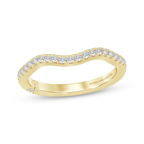 Monique Lhuillier Bliss Lab-Grown Diamond Contour Wedding Band 1/5 ct tw 18K Yellow Gold