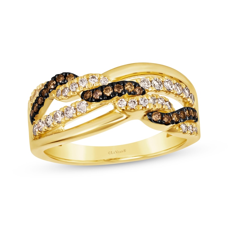 Main Image 1 of Le Vian Chocolate Twist Diamond Ring 1/2 ct tw 14K Honey Gold
