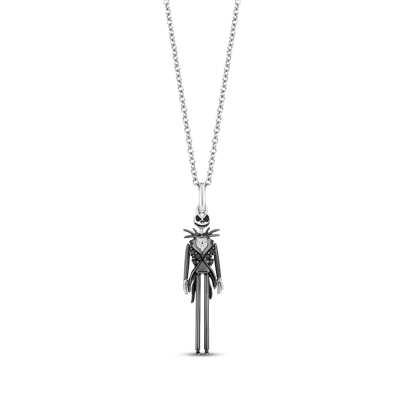 Disney Treasures The Nightmare Before Christmas "Jack Skellington" Diamond Necklace 1/20 ct tw Sterling Silver 19"