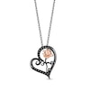Thumbnail Image 0 of Disney Treasures The Nightmare Before Christmas Black Diamond Rose Necklace 1/6 ct tw Sterling Silver & 10K Rose Gold