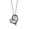 Thumbnail Image 1 of Disney Treasures The Nightmare Before Christmas Black Diamond Rose Necklace 1/6 ct tw Sterling Silver & 10K Rose Gold