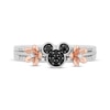 Thumbnail Image 3 of Disney Treasures Mickey Mouse Black & White Diamond Ring 1/6 ct tw Sterling Silver & 10K Rose Gold