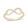 Thumbnail Image 1 of Hallmark Diamonds Infinity Ring 1/8 ct tw 10K Yellow Gold
