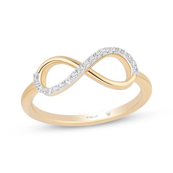 Hallmark Diamonds Infinity Ring 1/8 ct tw 10K Yellow Gold