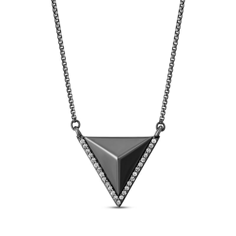 Star Wars Darth Vader Diamond Necklace 1/10 ct tw Sterling Silver & Black Rhodium Plate 18.75"
