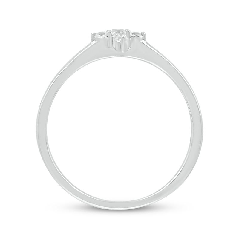 Diamond Mini Cross Ring 1/8 ct tw Sterling Silver