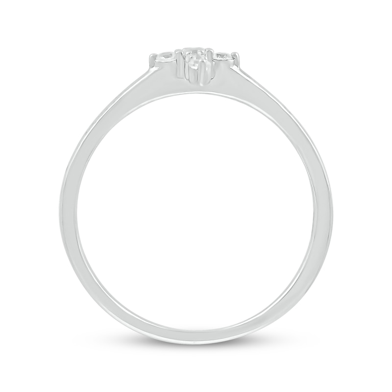 Main Image 3 of Diamond Mini Cross Ring 1/8 ct tw Sterling Silver