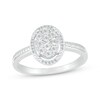 Thumbnail Image 1 of Multi-Diamond Center Oval-Shaped Halo Ring 1/15 ct tw Sterling Silver