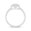 Thumbnail Image 3 of Multi-Diamond Center Oval-Shaped Halo Ring 1/15 ct tw Sterling Silver