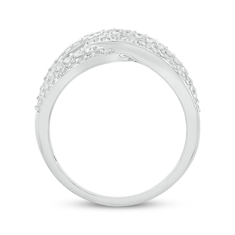 Main Image 2 of Diamond Split Shank Overlap Ring 5/8 ct tw Sterling Silver