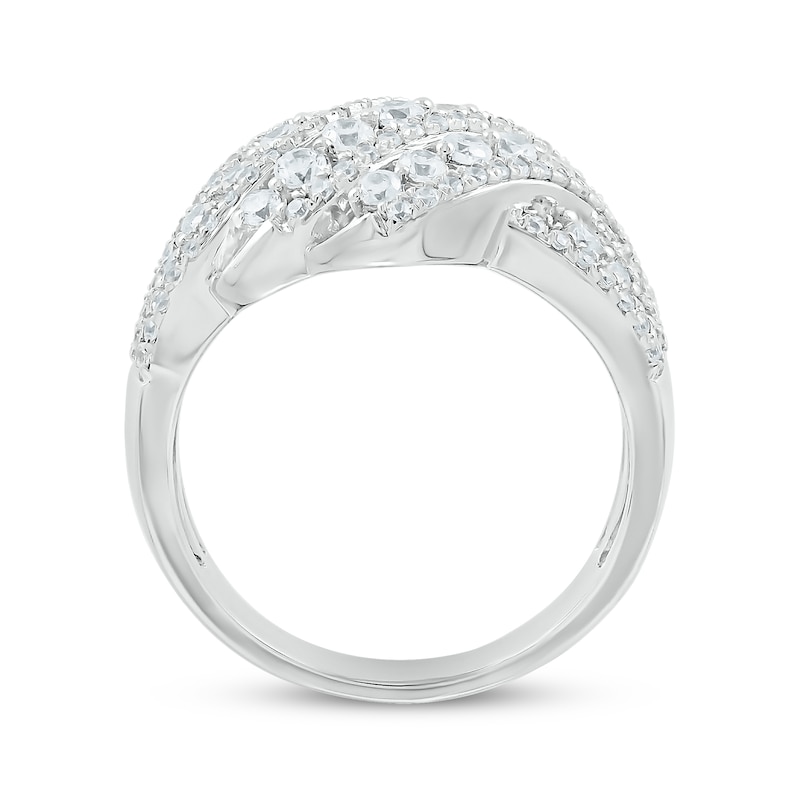 Main Image 2 of Diamond Multi-Row Diagonal Crossover Ring 1 ct tw 10K White Gold