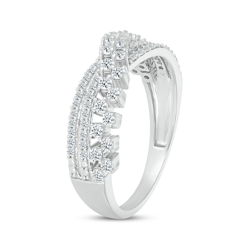 Main Image 2 of Diamond Multi-Row Checkerboard Ring 1/2 ct tw 10K White Gold