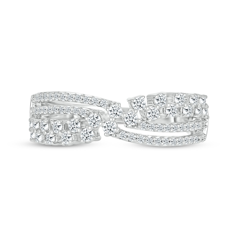 Main Image 4 of Diamond Multi-Row Checkerboard Ring 1/2 ct tw 10K White Gold