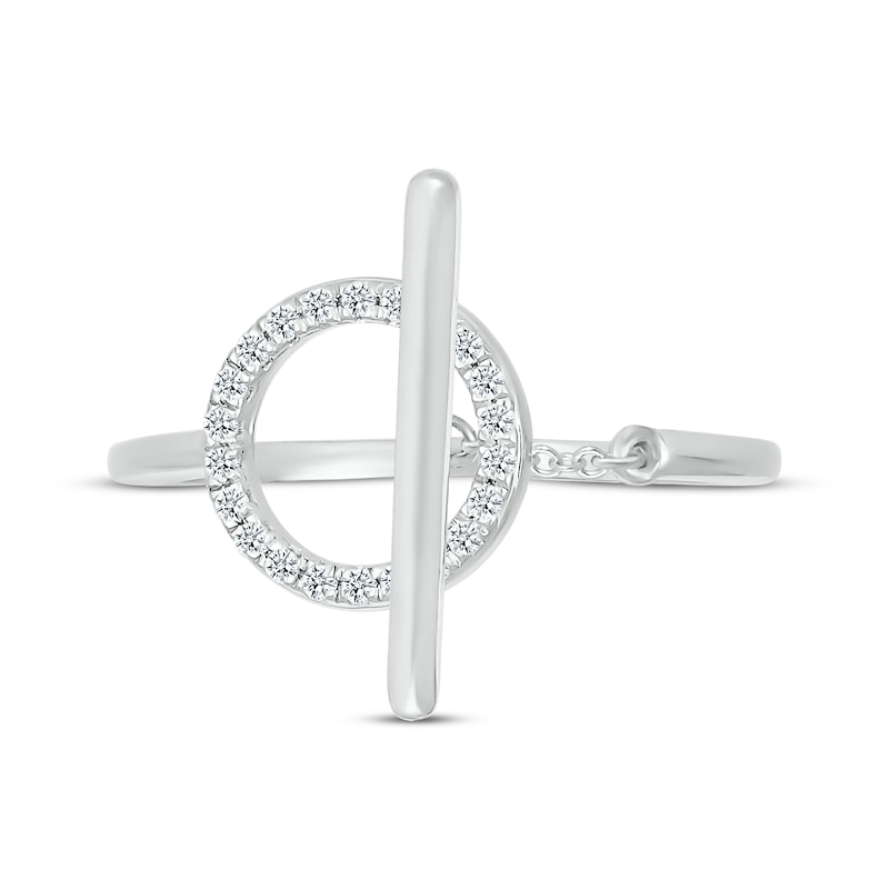 Main Image 3 of Diamond Toggle Clasp Ring 1/8 ct tw Sterling Silver