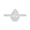 Thumbnail Image 3 of Baguette & Round-Cut Multi-Diamond Pear-Shaped Ring 1/4 ct tw Sterling Silver