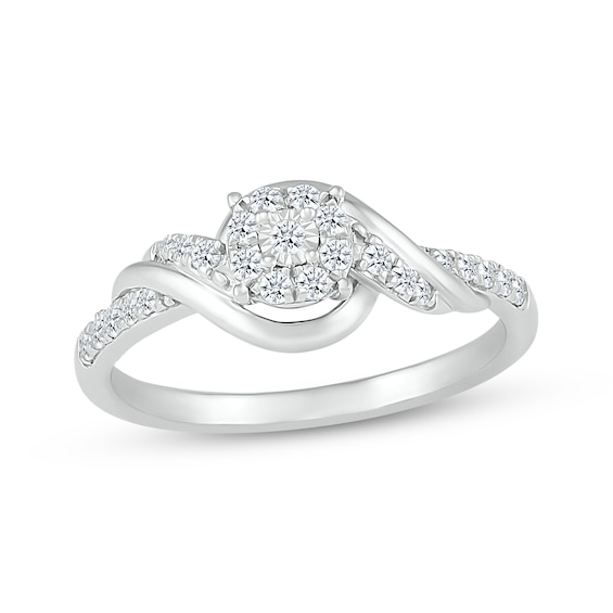 Diamond Swirl Promise Ring 1/4 ct tw Sterling Silver
