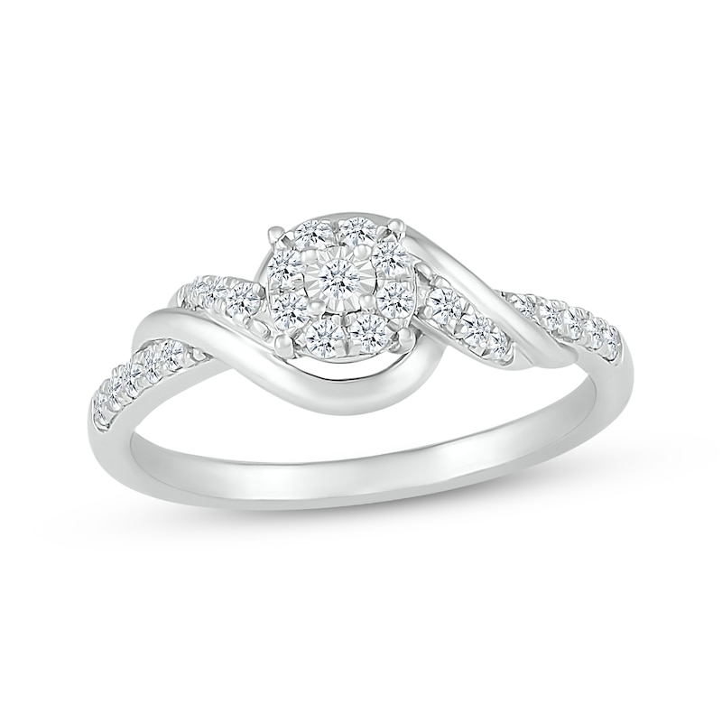 Main Image 1 of Diamond Swirl Promise Ring 1/4 ct tw Sterling Silver