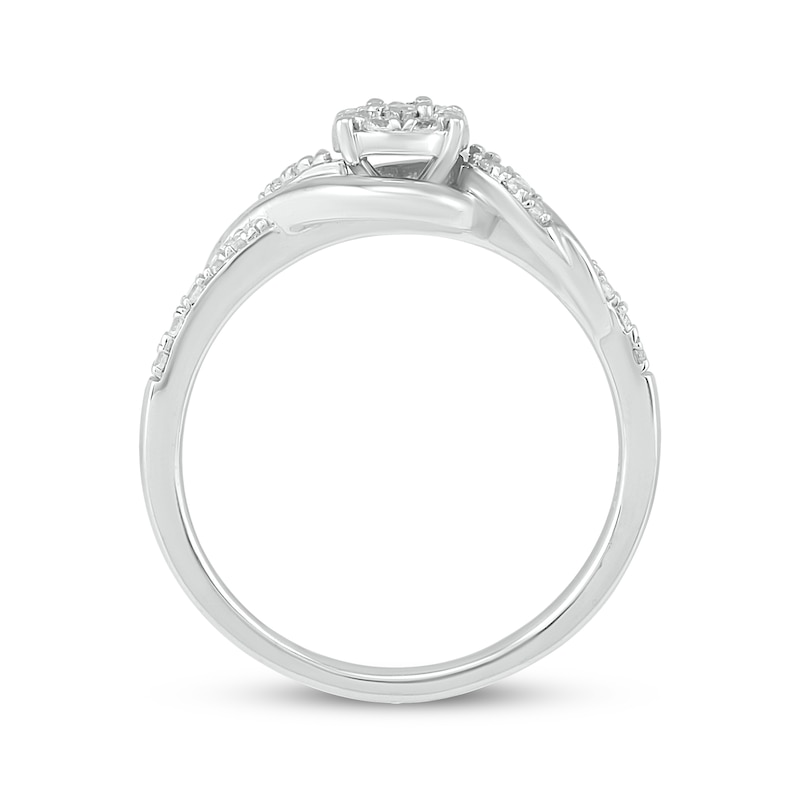 Main Image 2 of Diamond Swirl Promise Ring 1/4 ct tw Sterling Silver