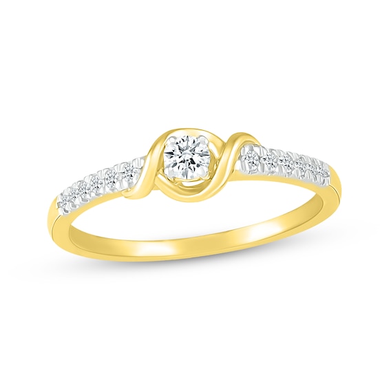 Diamond Swirl Promise Ring 1/5 ct tw 10K Yellow Gold