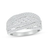Thumbnail Image 1 of Diamond Crossover Swoop Ring 1 ct tw 10K White Gold