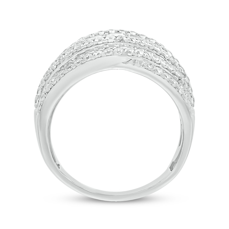 Main Image 3 of Diamond Crossover Swoop Ring 1 ct tw 10K White Gold