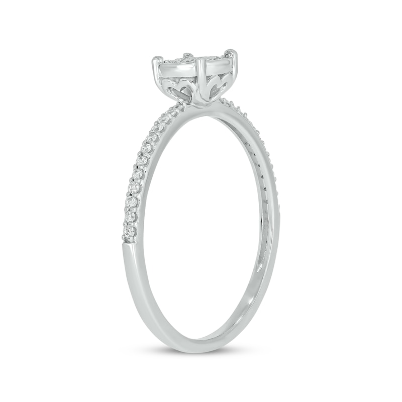 Main Image 2 of Multi-Diamond Center Circle Promise Ring 1/5 ct tw 10K White Gold