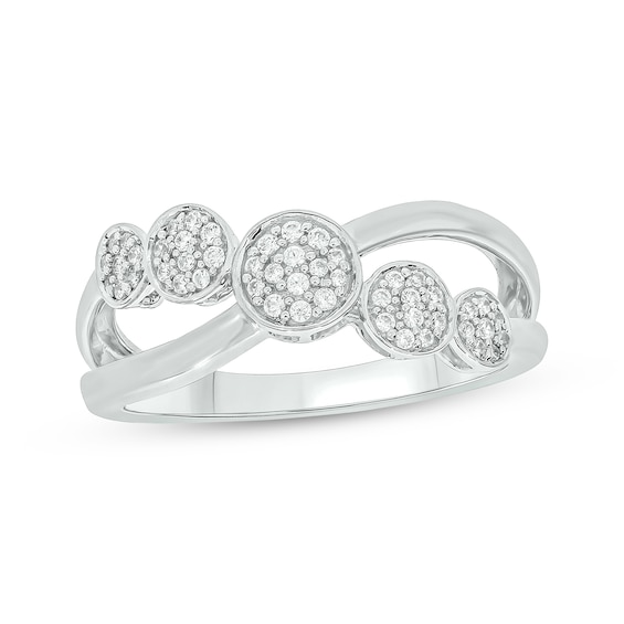 Multi-Diamond Crossover Circles Ring 1/5 ct tw Sterling Silver