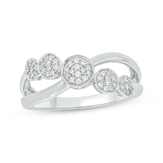 Multi-Diamond Crossover Circles Ring 1/5 ct tw Sterling Silver