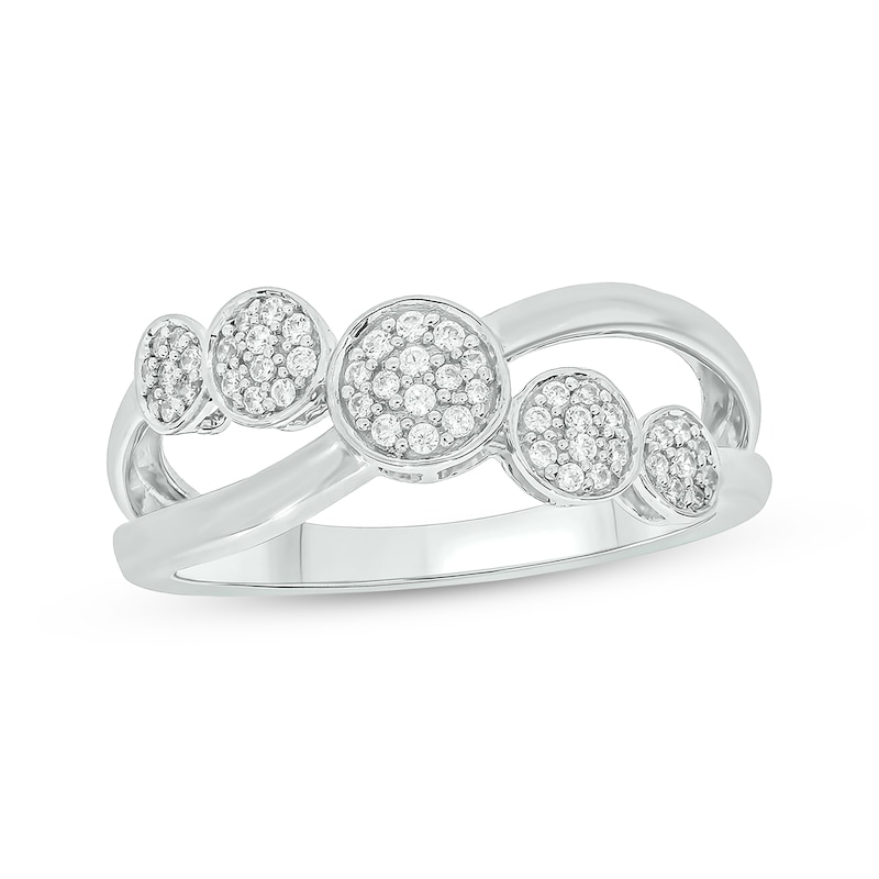 Main Image 1 of Multi-Diamond Crossover Circles Ring 1/5 ct tw Sterling Silver
