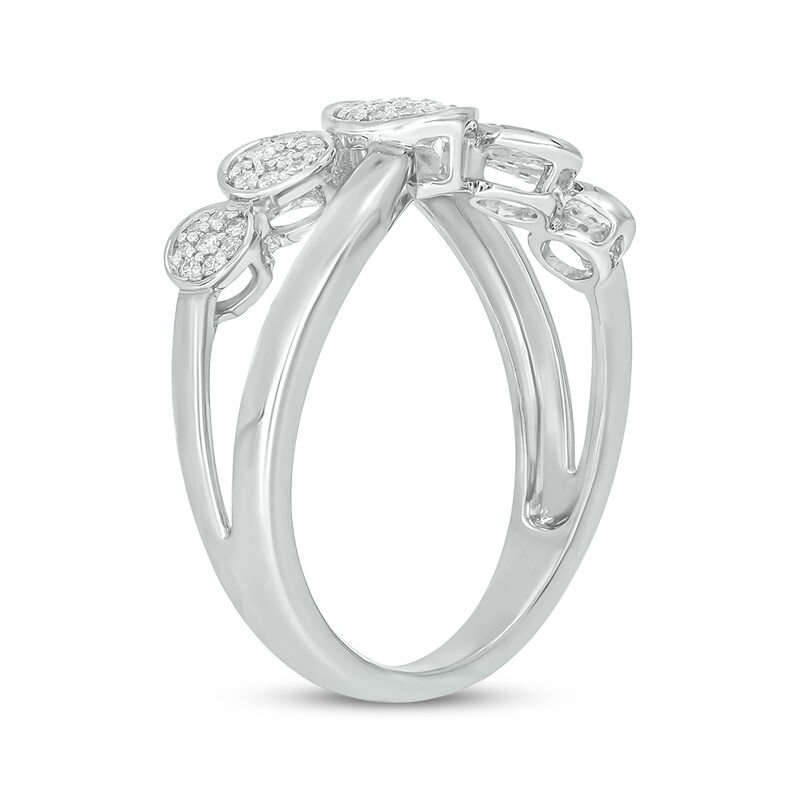 Main Image 2 of Multi-Diamond Crossover Circles Ring 1/5 ct tw Sterling Silver