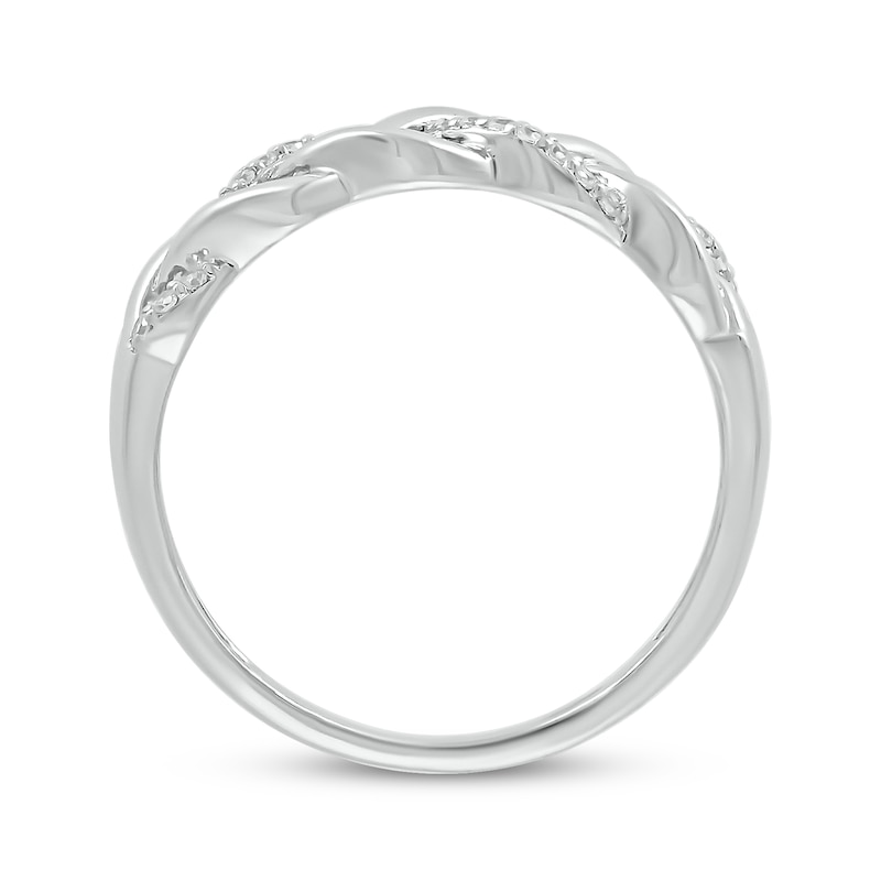 Main Image 2 of Diamond Open Braid Ring 1/10 ct tw Sterling Silver