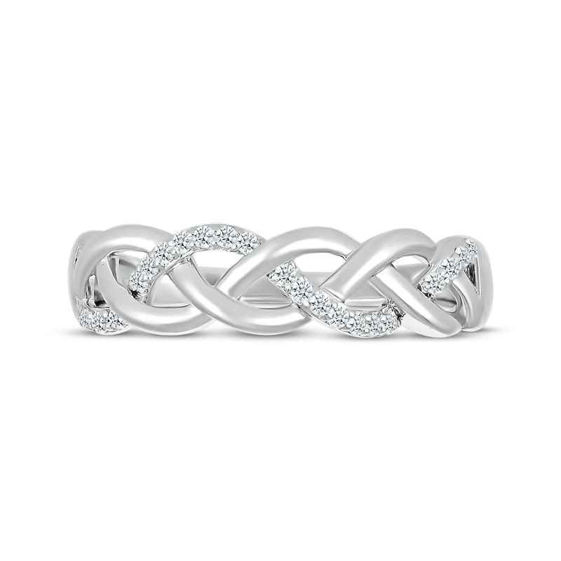 Main Image 3 of Diamond Open Braid Ring 1/10 ct tw Sterling Silver
