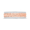 Thumbnail Image 4 of Diamond Braided Center Ring 1/4 ct tw Sterling Silver & 10K Rose Gold