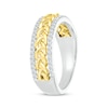 Thumbnail Image 2 of Diamond Braided Center Ring 1/4 ct tw Sterling Silver & 10K Yellow Gold