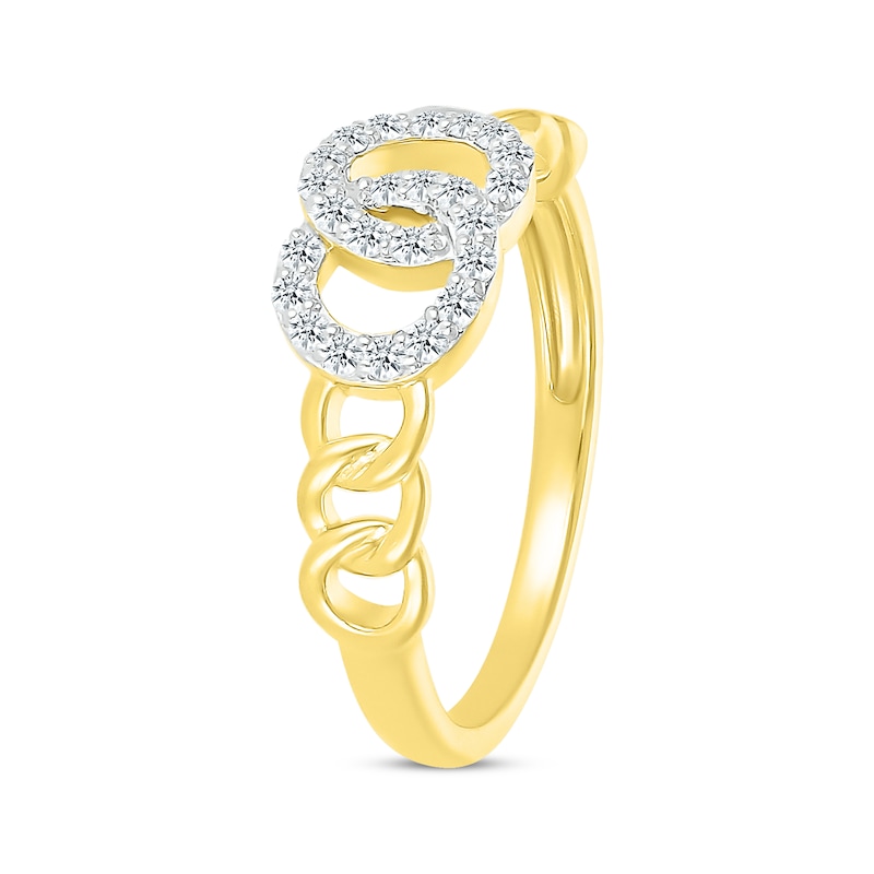 Main Image 2 of Diamond Circle Links Ring 1/5 ct tw 10K Yellow Gold