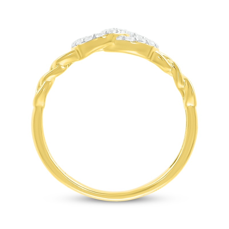 Main Image 3 of Diamond Circle Links Ring 1/5 ct tw 10K Yellow Gold