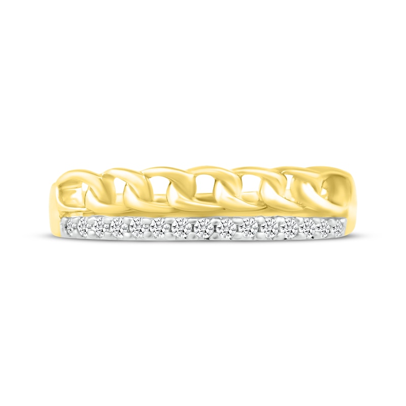 Main Image 2 of Diamond Chain Links Stackable Ring 1/8 ct tw 10K Yellow Gold