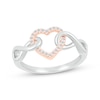 Thumbnail Image 1 of Diamond Heart & Infinity Ring 1/10 ct tw Sterling Silver & 10K Rose Gold
