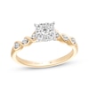 Thumbnail Image 0 of Hallmark Diamonds Multi-Stone Swirl Shank Promise Ring 1/4 ct tw 10K Two-Tone Gold