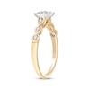 Thumbnail Image 1 of Hallmark Diamonds Multi-Stone Swirl Shank Promise Ring 1/4 ct tw 10K Two-Tone Gold