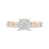 Thumbnail Image 3 of Hallmark Diamonds Multi-Stone Swirl Shank Promise Ring 1/4 ct tw 10K Two-Tone Gold