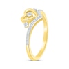Thumbnail Image 2 of Diamond Heart & Chevron Ring 1/8 ct tw 10K Yellow Gold