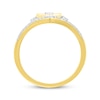 Thumbnail Image 3 of Diamond Heart & Chevron Ring 1/8 ct tw 10K Yellow Gold