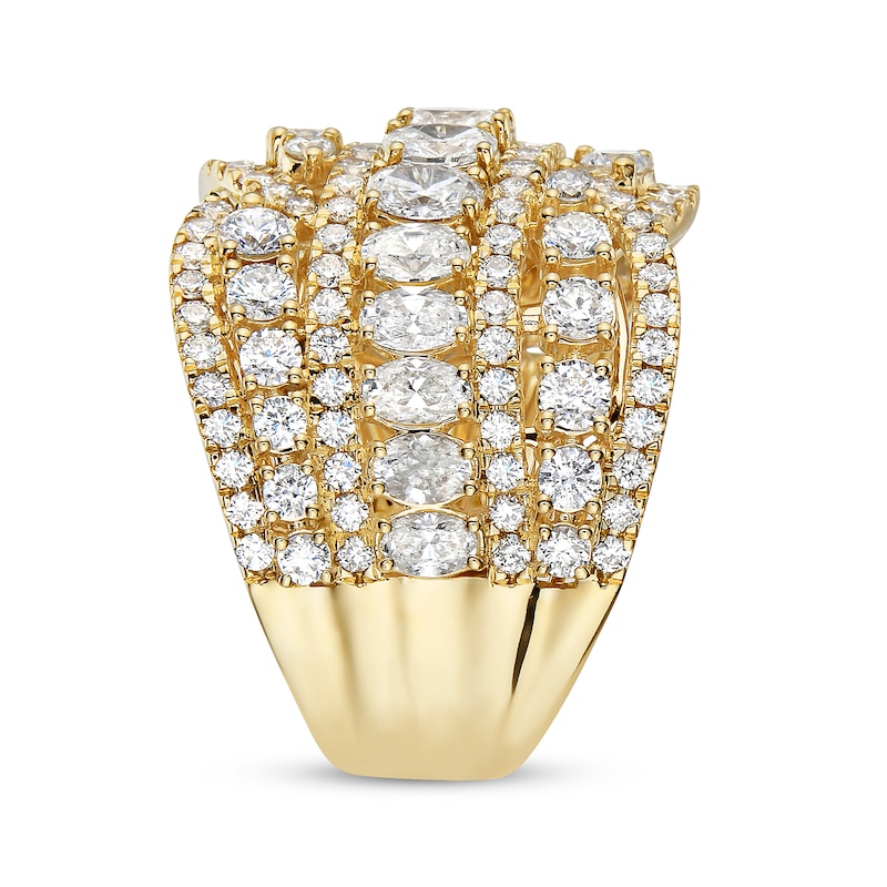 Main Image 2 of Oval & Round-Cut Multi-Diamond Statement Ring 3 ct tw 14K Yellow Gold